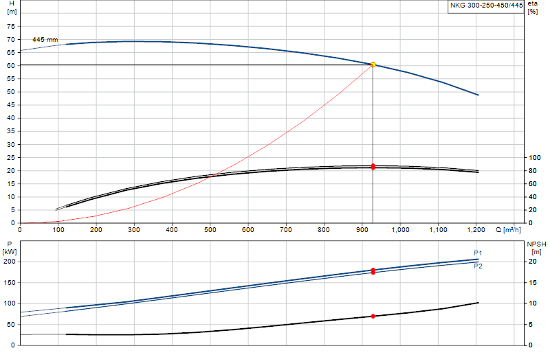 Curva di prestazione NKG 300-250-450/445