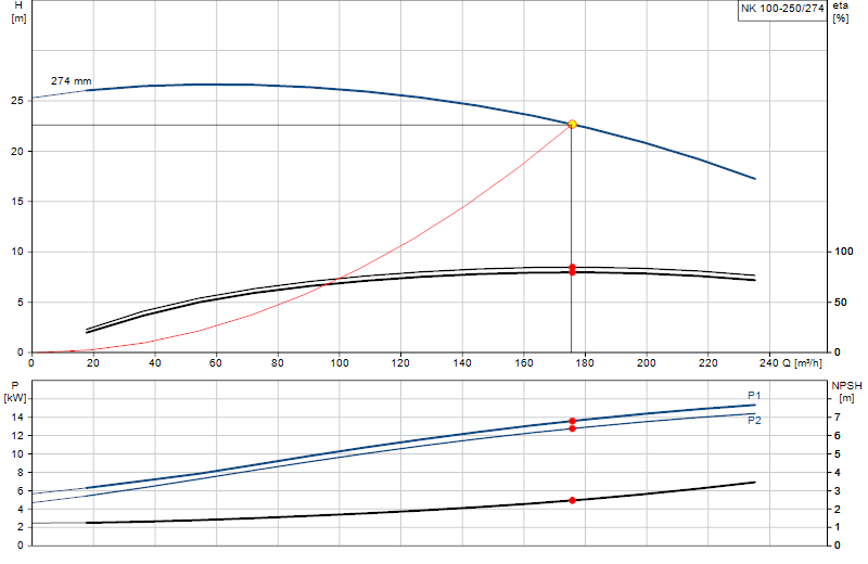 Curva di prestazione NK 100-250/274