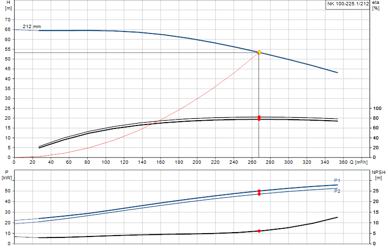 Curva di prestazione NK 100-225.1/212