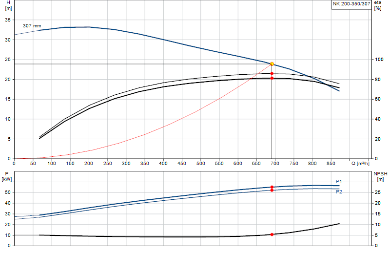 Curva di prestazione NK 200-350/307