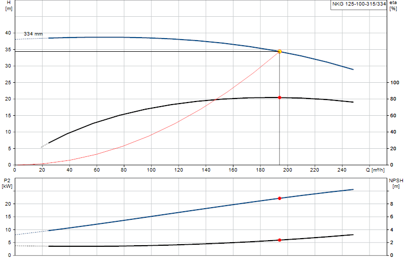 Performance curve NKG 125-100-315/334