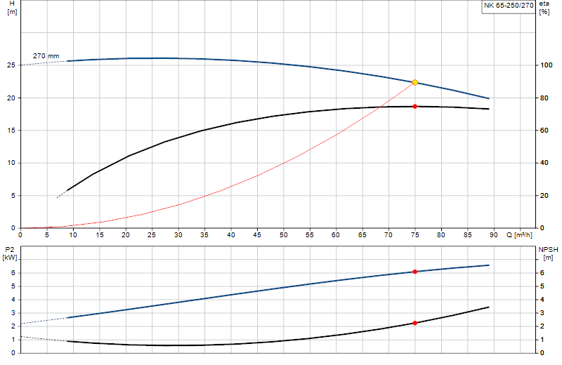 Curva di prestazione NK 65-250/270