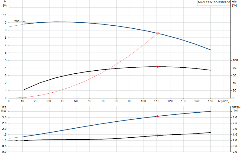 Curva di prestazione NKG 125-100-250/260