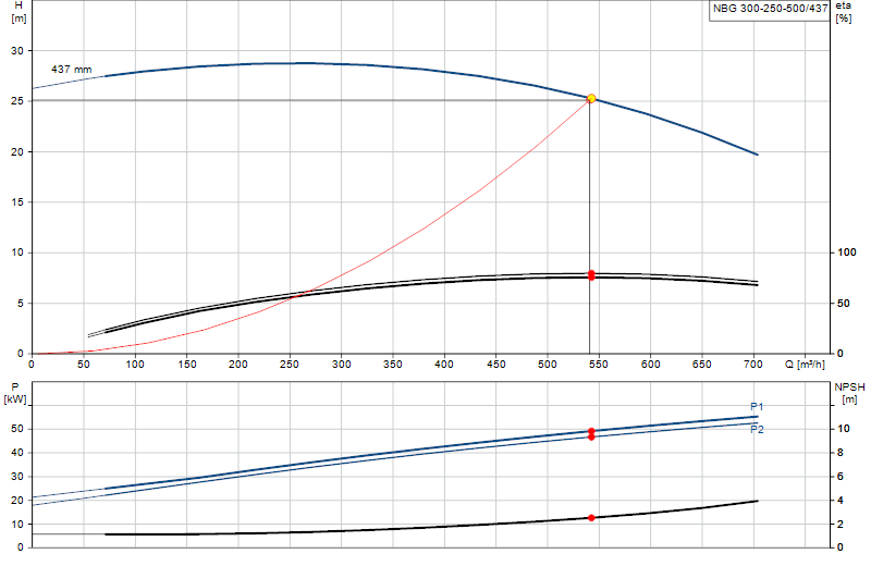 Curva di prestazione NBG 300-250-500/437
