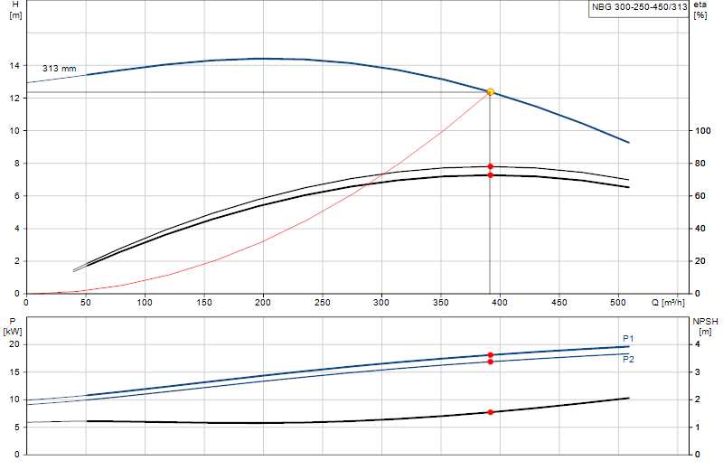 Curva de rendimiento NBG 300-250-450/313