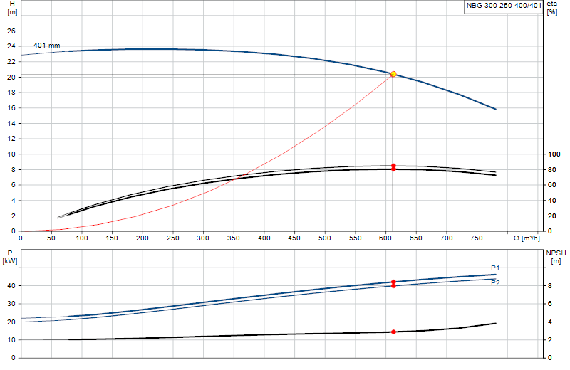 Curva di prestazione NBG 300-250-400/401