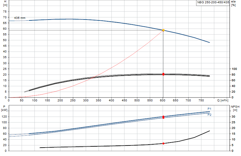 Performance curve NBG 250-200-450/435