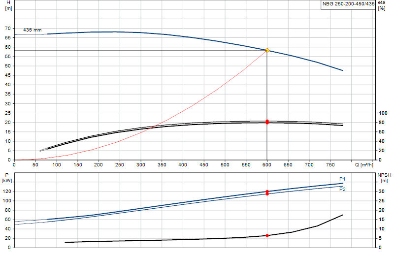 Curva di prestazione NBG 250-200-450/435