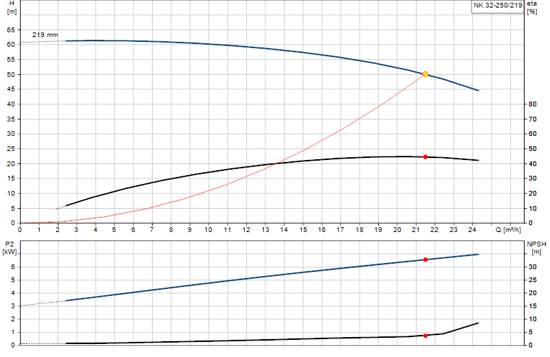 Curva di prestazione NK 32-250/219