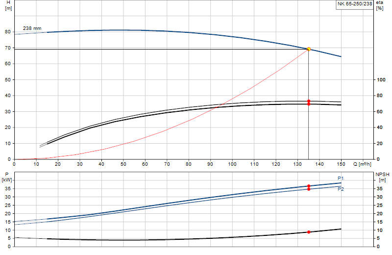 Curva di prestazione NK 65-250/238