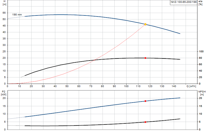 Performance curve NKG 100-65-200/198