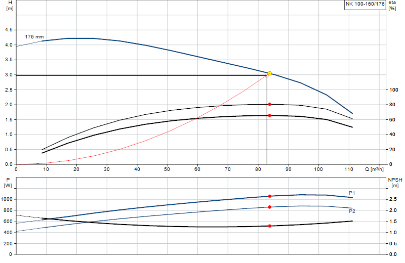 Courbe de performance NK 100-160/176