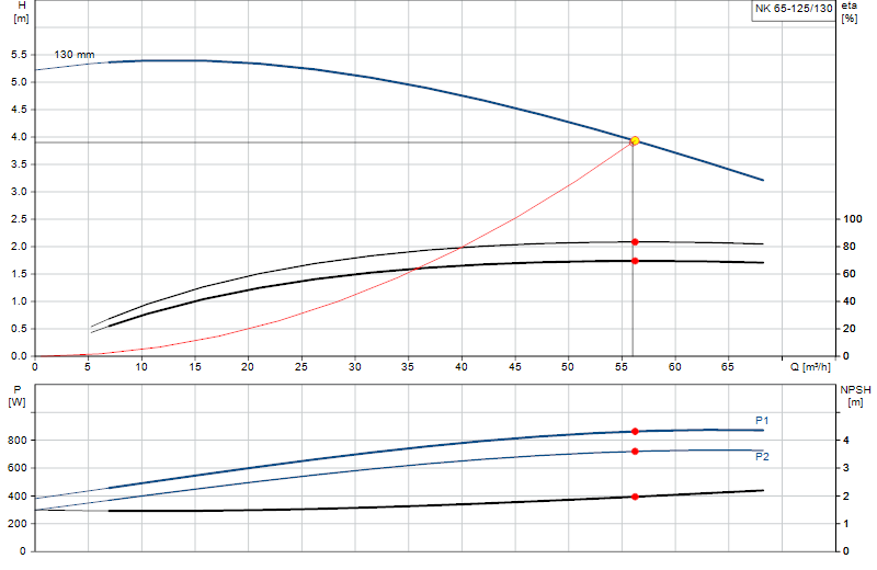 Curva di prestazione NK 65-125/130