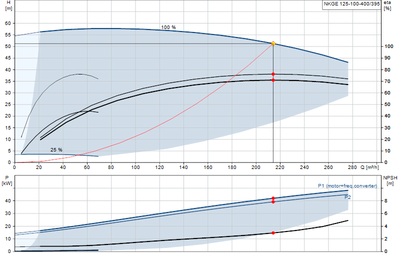 Curva di prestazione NKGE 125-100-400/395