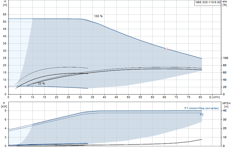 Curva di prestazione NBE 020-110/9.92