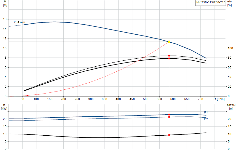 Curva de rendimiento NK 250-315/258-210