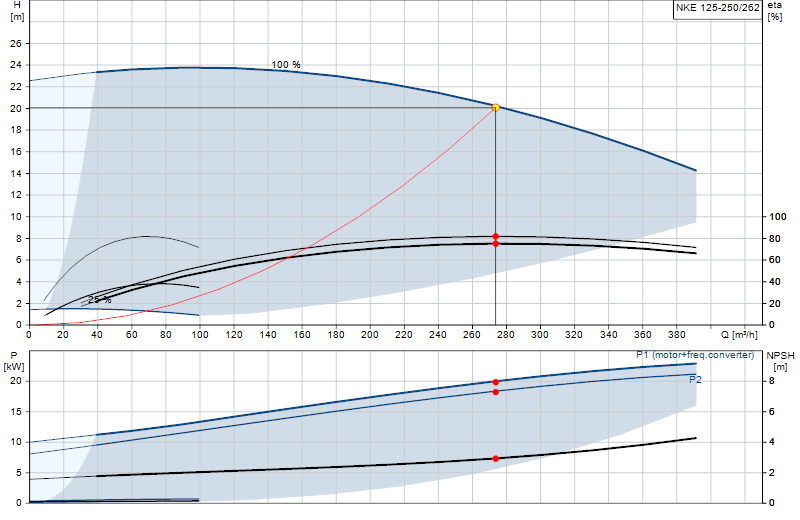 Curva di prestazione NKE 125-250/262
