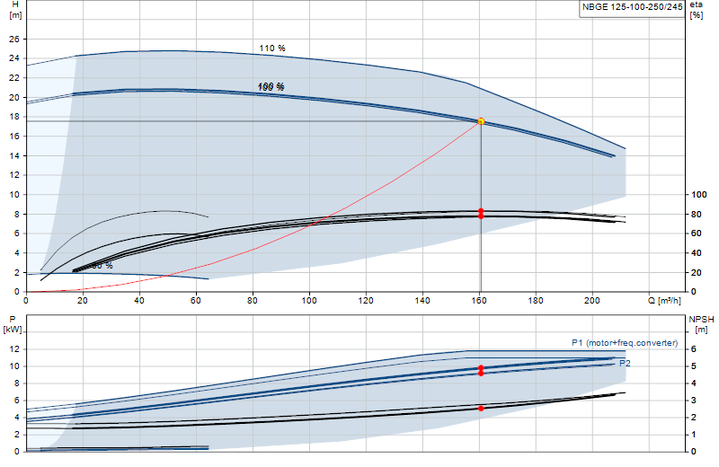 Curva di prestazione NBGE 125-100-250/245