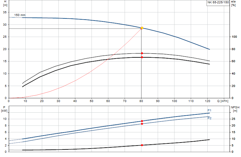 Curva di prestazione NK 65-225/150