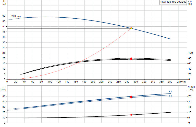 Curva di prestazione NKG 125-100-200/203