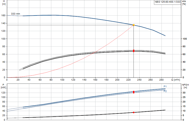 Curva de rendimiento NBG 125-80-400.1/333