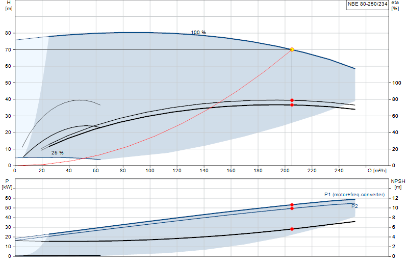Courbe de performance NBE 80-250/234