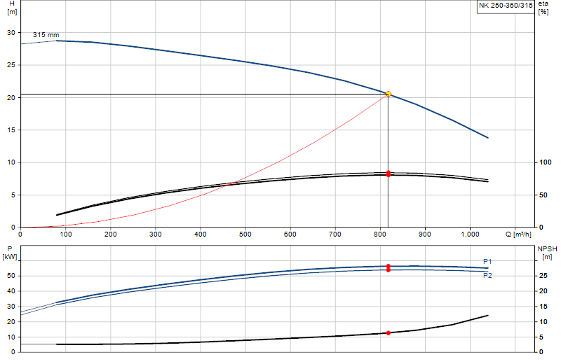 Curva di prestazione NK 250-360/315