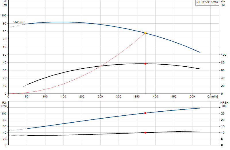 Curva di prestazione NK 125-315/262