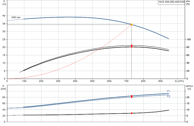 Curva di prestazione NKG 300-250-400/349