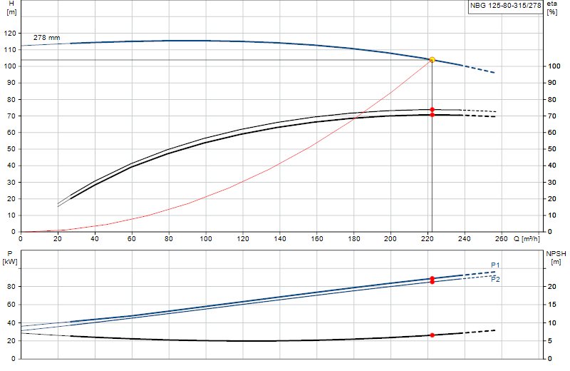 Performance curve NBG 125-80-315/278