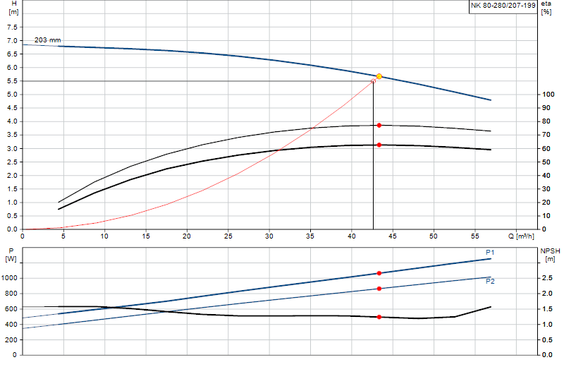 Curva di prestazione NK 80-280/207-199
