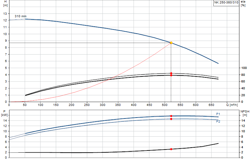 Curva di prestazione NK 250-360/310