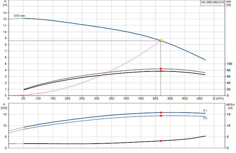 Curva di prestazione NK 250-360/310