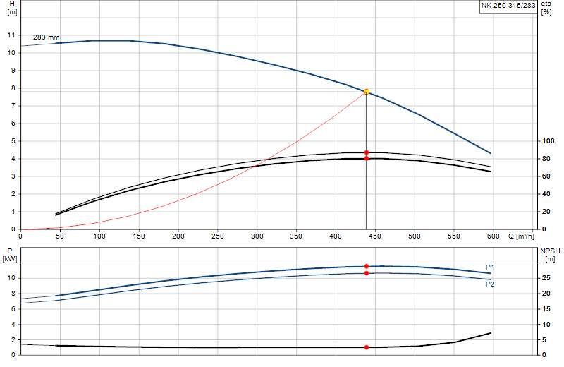 Curva di prestazione NK 250-315/283