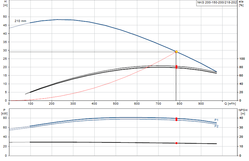 Curva di prestazione NKG 200-150-200/218-202