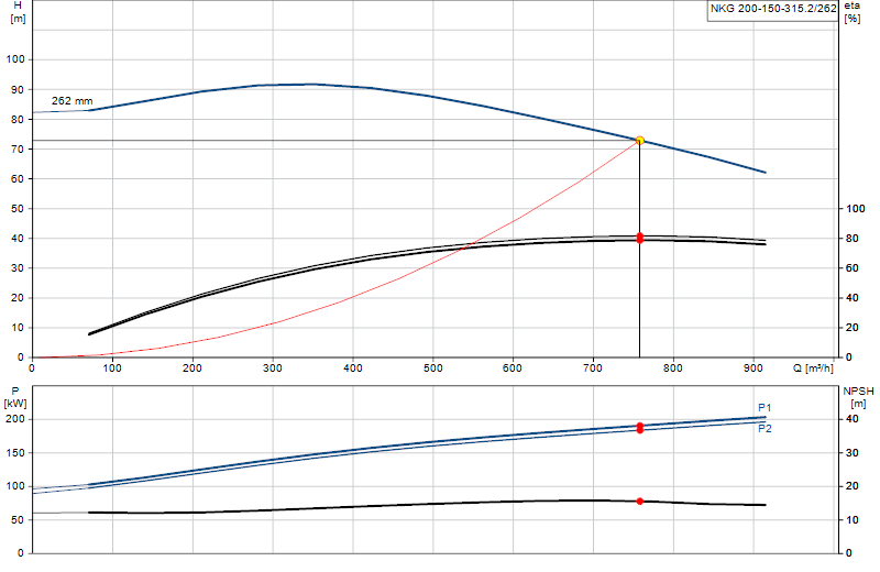 Curva di prestazione NKG 200-150-315.2/262
