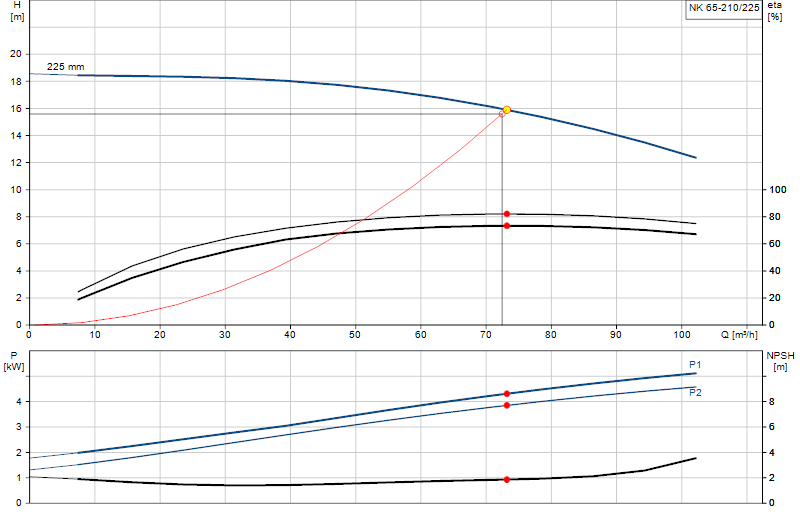 Curva di prestazione NK 65-210/225