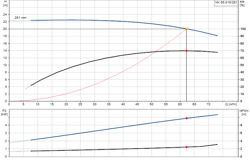 Curva di prestazione NK 65-315/261