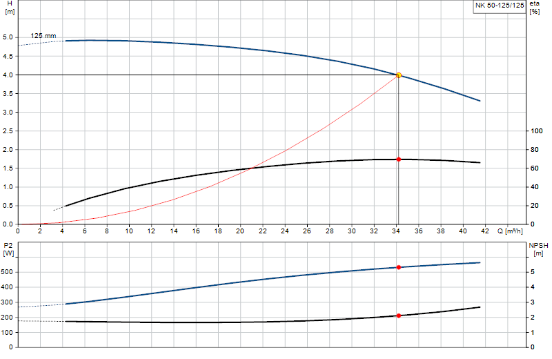 Performance curve NK 50-125/125