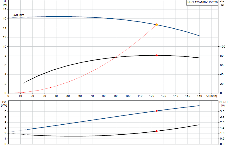 Performance curve NKG 125-100-315/326