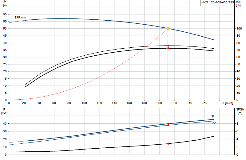 Curva di prestazione NKG 125-100-400/395
