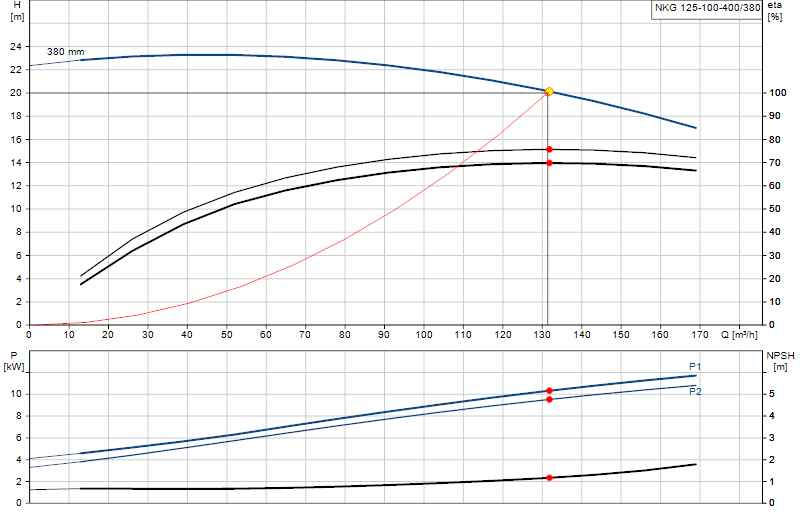 Curva di prestazione NKG 125-100-400/380