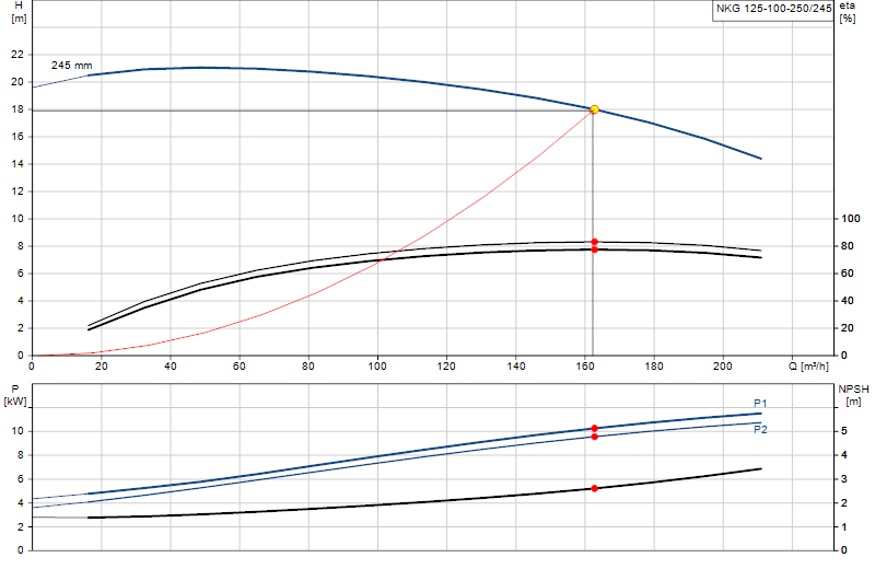 Curva di prestazione NKG 125-100-250/245