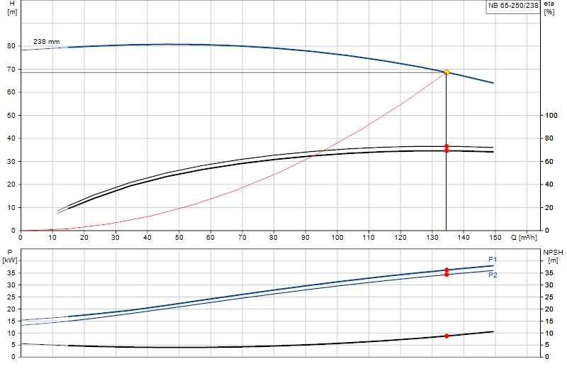 Curva di prestazione NB 65-250/238