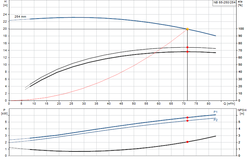 Curva di prestazione NB 65-250/254