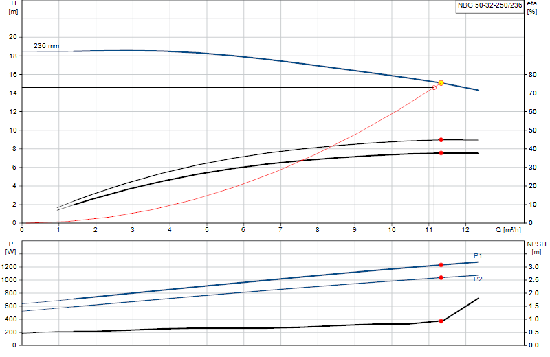 Curva di prestazione NBG 50-32-250/236