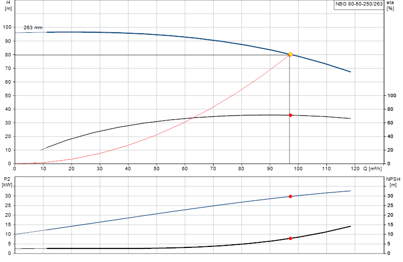 Performance curve NBG 80-50-250/263