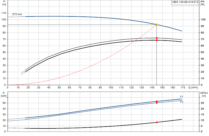 Performance curve NBG 100-65-315/272