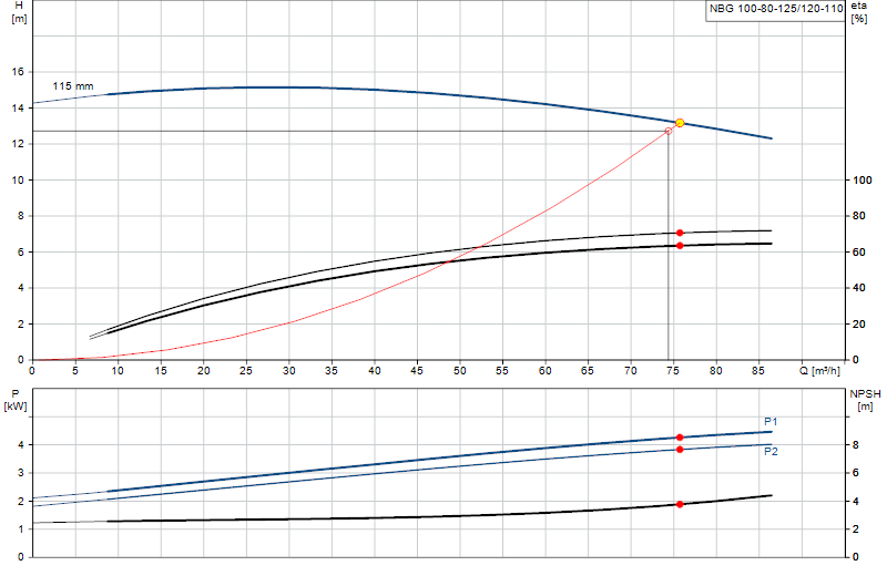Curva di prestazione NBG 100-80-125/120-110