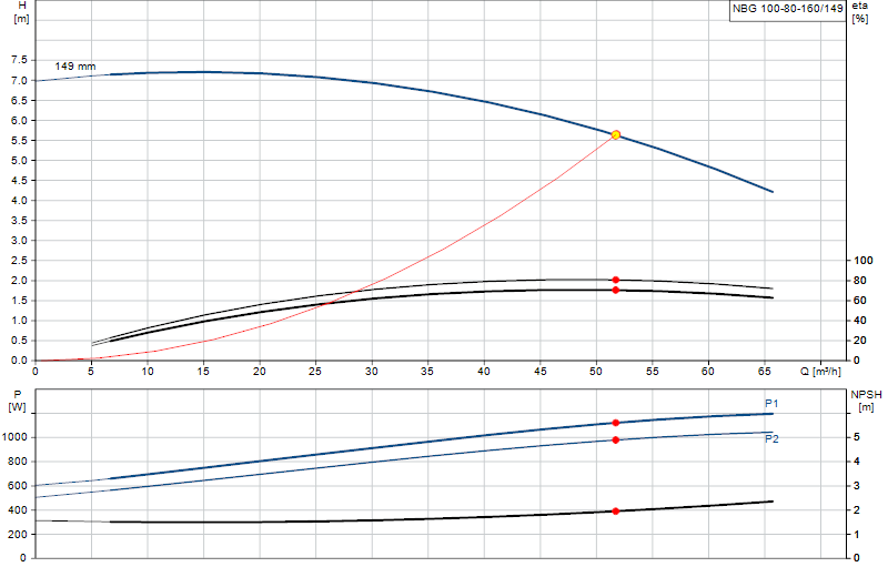 Curva di prestazione NBG 100-80-160/149